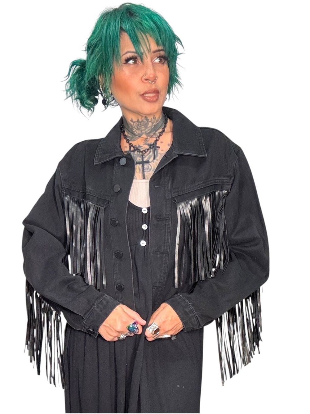 Blank NYC Black jean jacket NWT